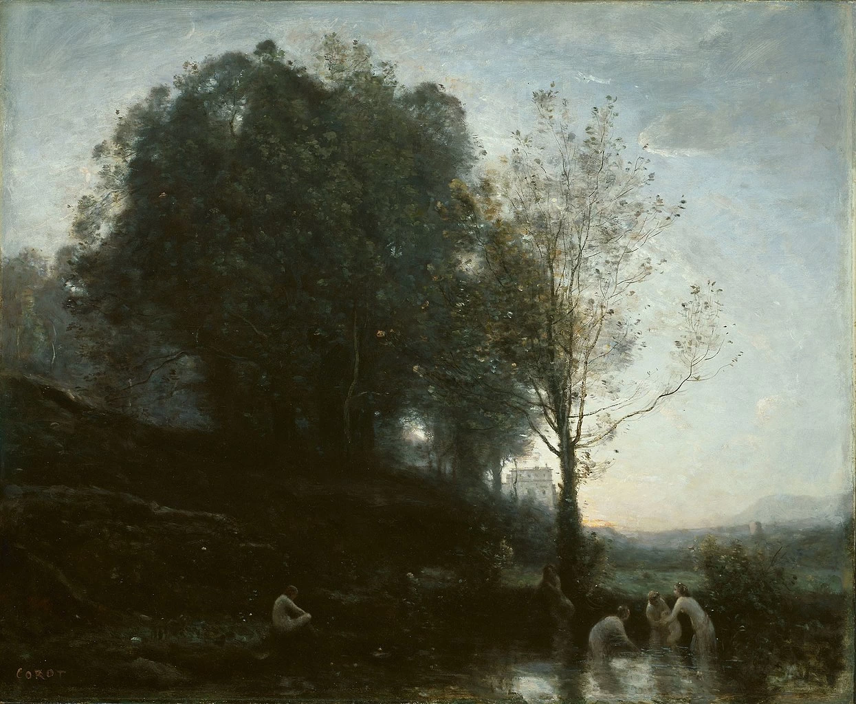 Jean - Baptiste, Camille Corot, La balneazione delle ninfe e del bambino, Art Institute of Chicago